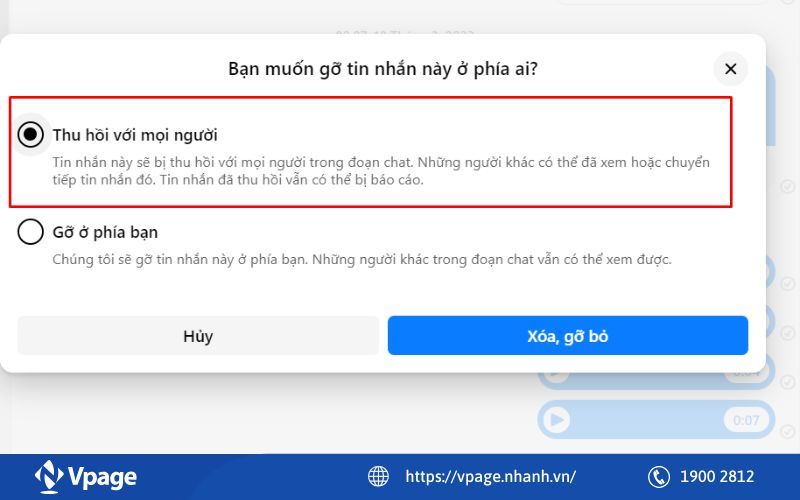 Cách xóa tin nhắn trên Messenger cho cả hai bên